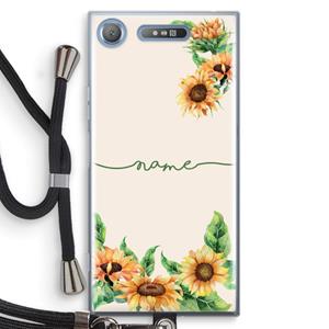 CaseCompany Zonnebloemen: Sony Xperia XZ1 Transparant Hoesje met koord