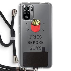 CaseCompany Fries before guys: Xiaomi Redmi Note 10S Transparant Hoesje met koord