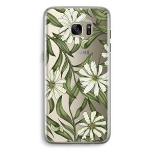 CaseCompany Wit bloemenpatroon: Samsung Galaxy S7 Edge Transparant Hoesje
