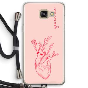 CaseCompany Blooming Heart: Samsung Galaxy A5 (2016) Transparant Hoesje met koord