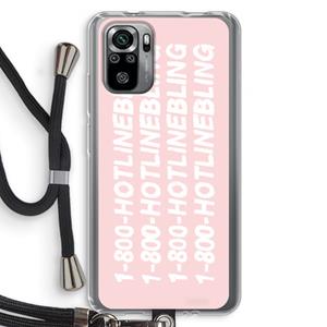 CaseCompany Hotline bling pink: Xiaomi Redmi Note 10S Transparant Hoesje met koord