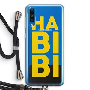 CaseCompany Habibi Blue: Samsung Galaxy A50 Transparant Hoesje met koord