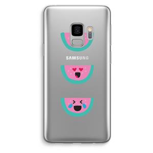 CaseCompany Smiley watermeloen: Samsung Galaxy S9 Transparant Hoesje