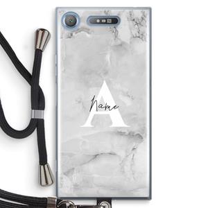 CaseCompany Ivory Marble: Sony Xperia XZ1 Transparant Hoesje met koord