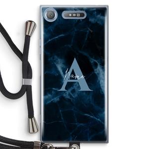 CaseCompany Midnight Marble: Sony Xperia XZ1 Transparant Hoesje met koord
