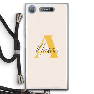 CaseCompany Amber Script: Sony Xperia XZ1 Transparant Hoesje met koord