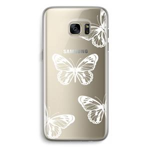 CaseCompany White butterfly: Samsung Galaxy S7 Edge Transparant Hoesje