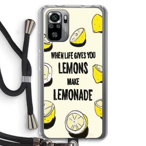 CaseCompany Lemonade: Xiaomi Redmi Note 10S Transparant Hoesje met koord
