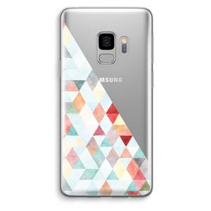 CaseCompany Gekleurde driehoekjes pastel: Samsung Galaxy S9 Transparant Hoesje
