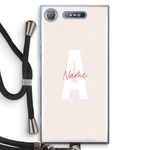 CaseCompany Strawberry Milkshake: Sony Xperia XZ1 Transparant Hoesje met koord