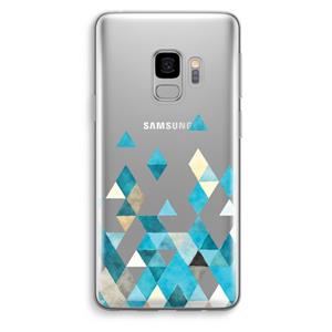 CaseCompany Gekleurde driehoekjes blauw: Samsung Galaxy S9 Transparant Hoesje
