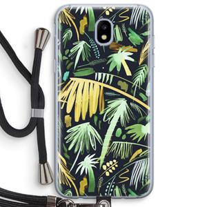 CaseCompany Tropical Palms Dark: Samsung Galaxy J5 (2017) Transparant Hoesje met koord