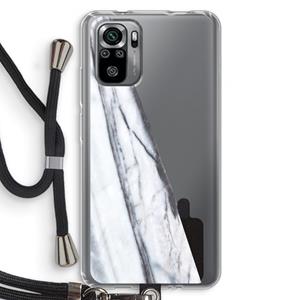 CaseCompany Gestreepte marmer: Xiaomi Redmi Note 10S Transparant Hoesje met koord