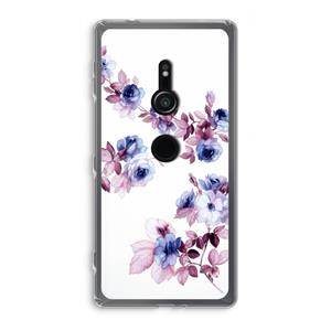 CaseCompany Waterverf bloemen: Sony Xperia XZ2 Transparant Hoesje