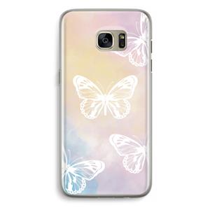 CaseCompany White butterfly: Samsung Galaxy S7 Edge Transparant Hoesje