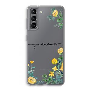 CaseCompany Gele bloemen: Samsung Galaxy S21 Transparant Hoesje
