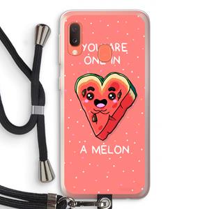CaseCompany One In A Melon: Samsung Galaxy A20e Transparant Hoesje met koord