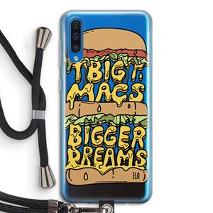 CaseCompany Big Macs Bigger Dreams: Samsung Galaxy A50 Transparant Hoesje met koord