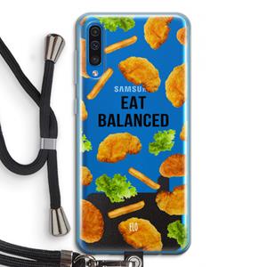 CaseCompany Eat Balanced: Samsung Galaxy A50 Transparant Hoesje met koord