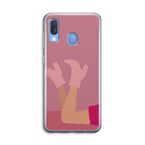 CaseCompany Pink boots: Samsung Galaxy A40 Transparant Hoesje