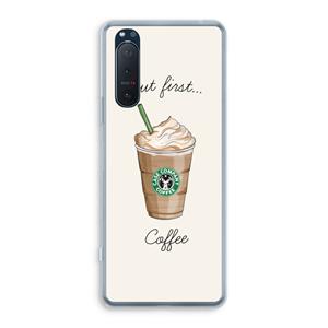 CaseCompany But first coffee: Sony Xperia 5 II Transparant Hoesje