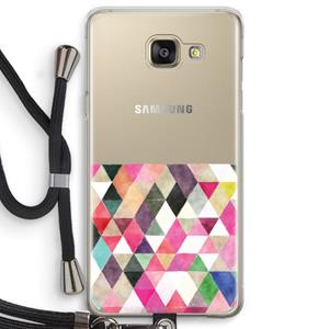 CaseCompany Gekleurde driehoekjes: Samsung Galaxy A5 (2016) Transparant Hoesje met koord