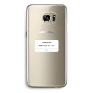 CaseCompany Reminder: Samsung Galaxy S7 Edge Transparant Hoesje