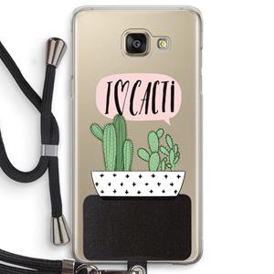 CaseCompany I love cacti: Samsung Galaxy A5 (2016) Transparant Hoesje met koord