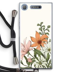 CaseCompany Floral bouquet: Sony Xperia XZ1 Transparant Hoesje met koord