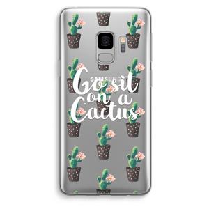 CaseCompany Cactus quote: Samsung Galaxy S9 Transparant Hoesje