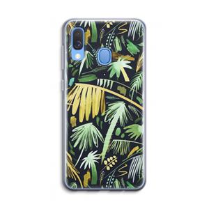 CaseCompany Tropical Palms Dark: Samsung Galaxy A40 Transparant Hoesje