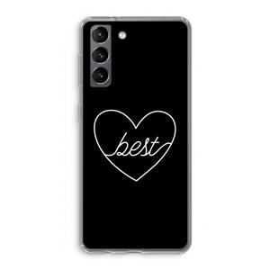 CaseCompany Best heart black: Samsung Galaxy S21 Transparant Hoesje