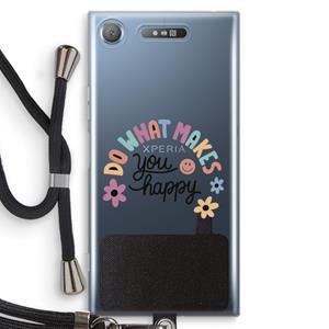 CaseCompany Happy days: Sony Xperia XZ1 Transparant Hoesje met koord