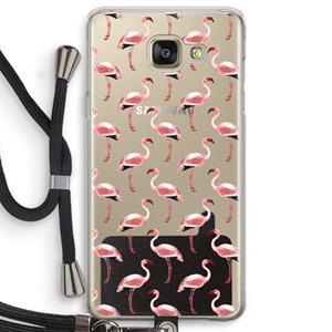 CaseCompany Flamingoprint groen: Samsung Galaxy A5 (2016) Transparant Hoesje met koord