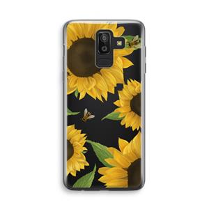 CaseCompany Sunflower and bees: Samsung Galaxy J8 (2018) Transparant Hoesje