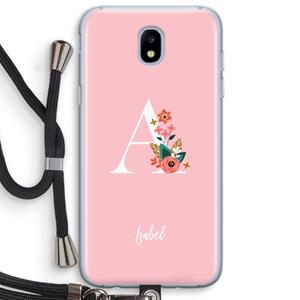 CaseCompany Pink Bouquet: Samsung Galaxy J5 (2017) Transparant Hoesje met koord