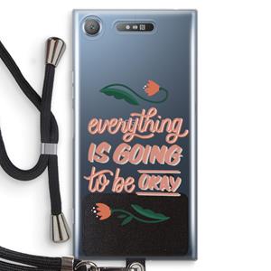 CaseCompany Optimistic flower girl: Sony Xperia XZ1 Transparant Hoesje met koord