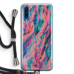 CaseCompany Electric Times: Samsung Galaxy A50 Transparant Hoesje met koord