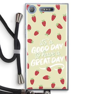 CaseCompany Don't forget to have a great day: Sony Xperia XZ1 Transparant Hoesje met koord