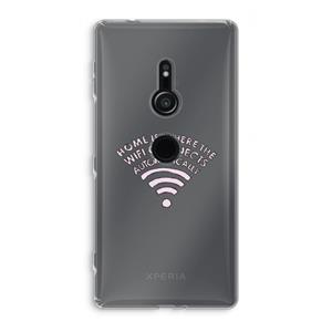 CaseCompany Home Is Where The Wifi Is: Sony Xperia XZ2 Transparant Hoesje