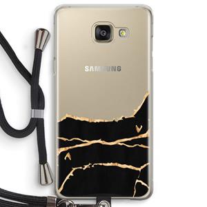 CaseCompany Gouden marmer: Samsung Galaxy A5 (2016) Transparant Hoesje met koord
