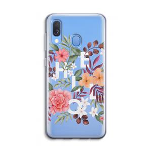 CaseCompany Hello in flowers: Samsung Galaxy A40 Transparant Hoesje