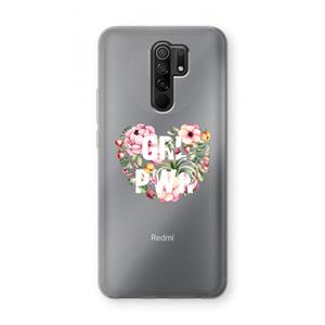 CaseCompany GRL PWR Flower: Xiaomi Redmi 9 Transparant Hoesje