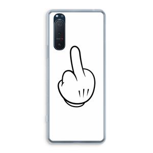 CaseCompany Middle finger white: Sony Xperia 5 II Transparant Hoesje