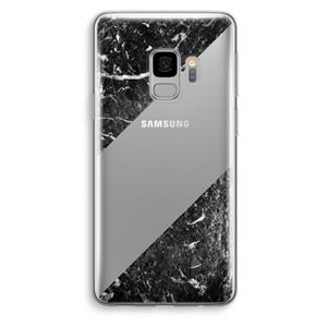 CaseCompany Zwart marmer: Samsung Galaxy S9 Transparant Hoesje