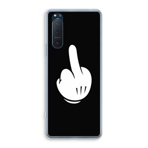 CaseCompany Middle finger black: Sony Xperia 5 II Transparant Hoesje