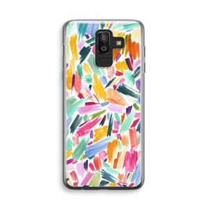CaseCompany Watercolor Brushstrokes: Samsung Galaxy J8 (2018) Transparant Hoesje