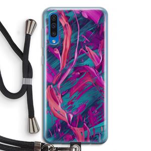 CaseCompany Pink Clouds: Samsung Galaxy A50 Transparant Hoesje met koord