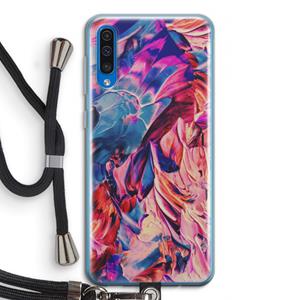 CaseCompany Pink Orchard: Samsung Galaxy A50 Transparant Hoesje met koord