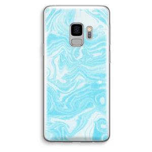 CaseCompany Waterverf blauw: Samsung Galaxy S9 Transparant Hoesje